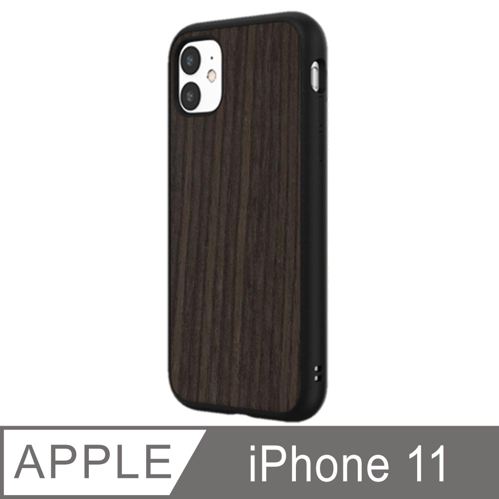 【犀牛盾】iPhone 11 (6.1吋) SolidSuit 防摔背蓋手機保護殼-橡木紋黑