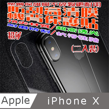 iPhone X [機背專用 防刮高清膜保護貼(二入)