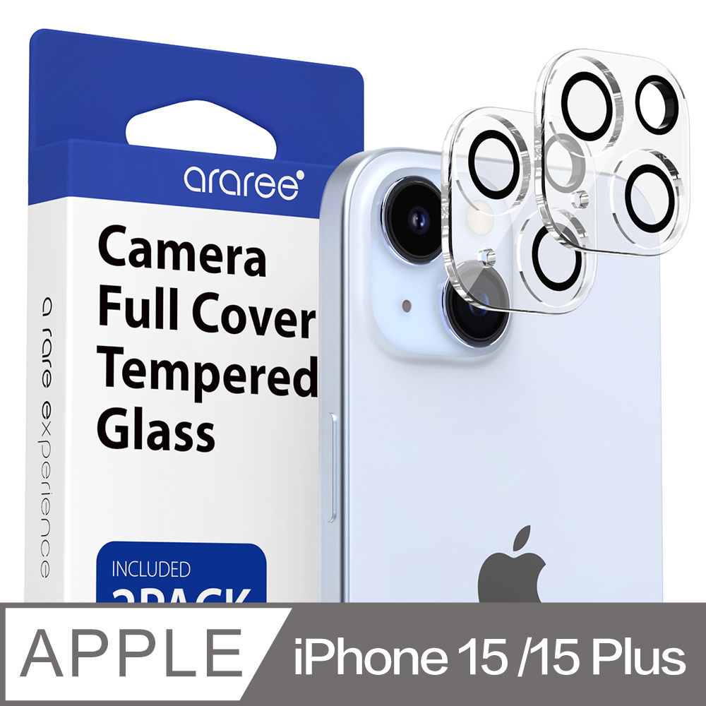 Araree Apple iPhone 15/15 Plus 鏡頭保護貼(2片裝)(透明)