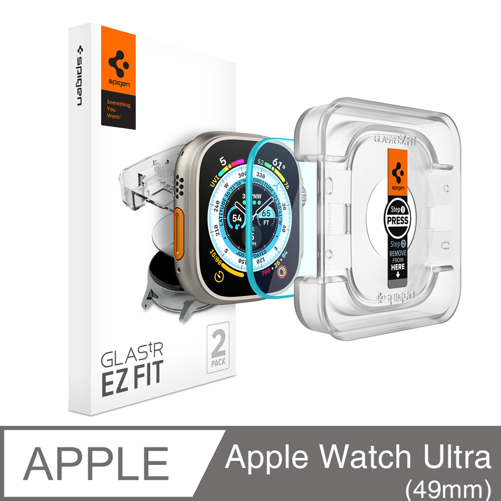 SGP / Spigen Apple Watch Ultra 49mm-Glas tR EZFit 快易貼(透明:2入組)