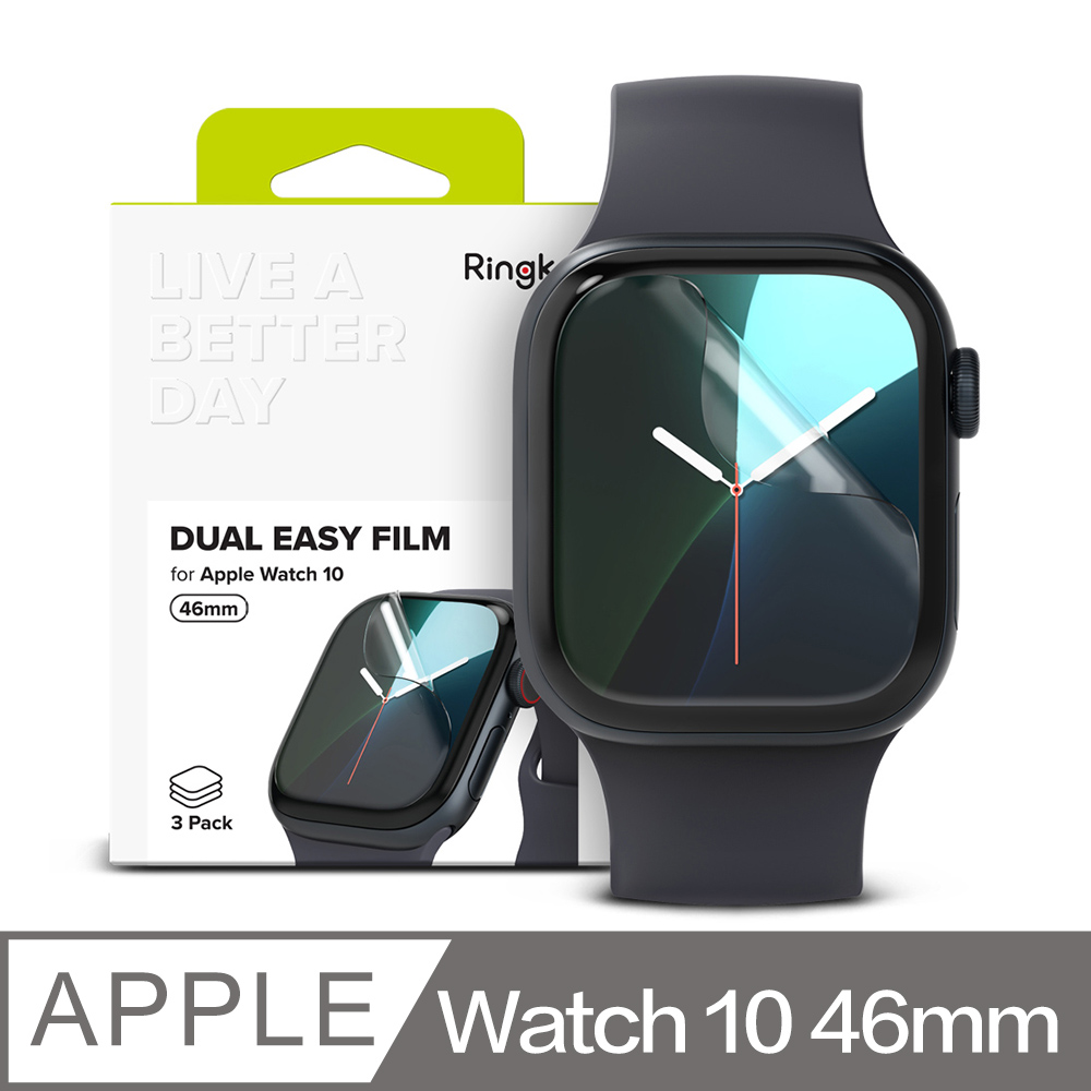 Rearth Ringke Apple Watch 10代 46mm 抗衝擊螢幕保護貼(三片裝)