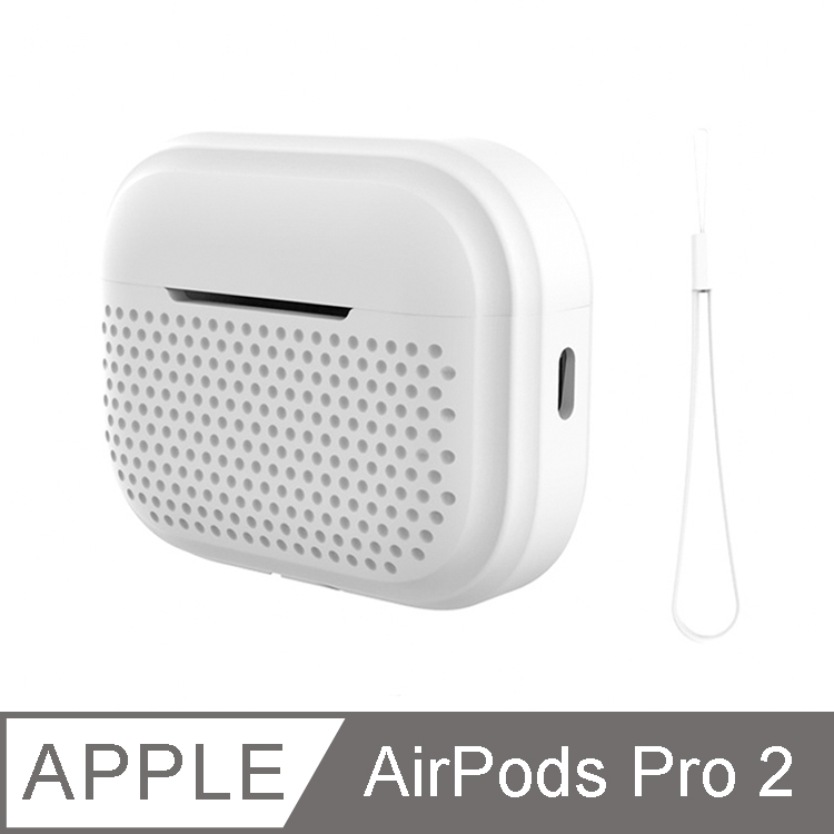 IN7 液態膠系列 Apple AirPods Pro 2 矽膠掛繩 耳機保護套-白色