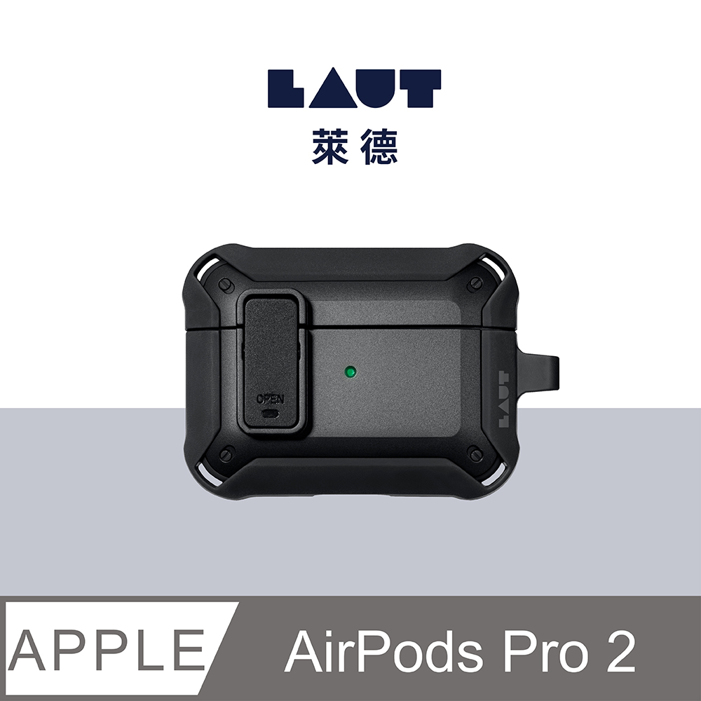 LAUT 萊德 AirPods Pro 2 磁吸式耐衝擊硬式保護殼-黑