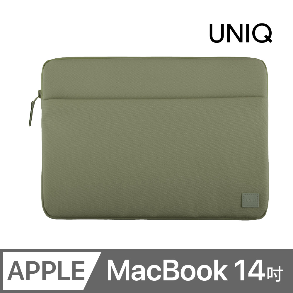 UNIQ Vienna 防潑水輕薄筆電包 MacBook 14 吋 灰綠色
