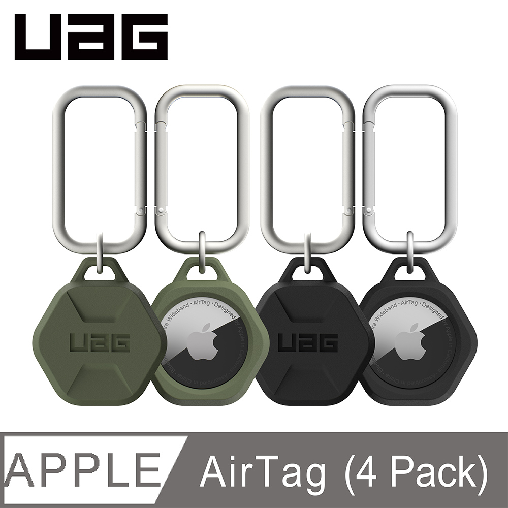 UAG AirTag 矽膠扣環保護套-黑綠(四入)