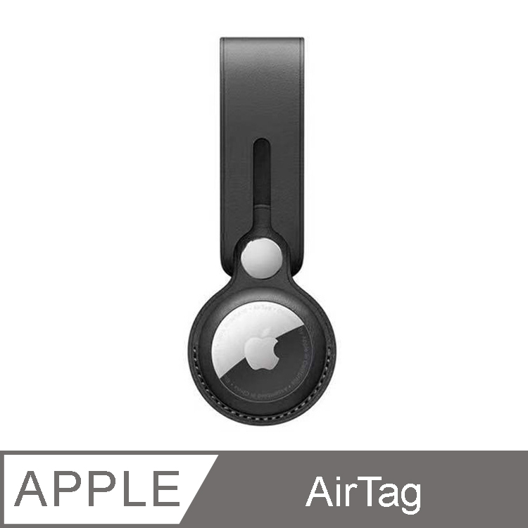 IN7 仿皮紋系列 Apple AirTag 長款 雙通 PU皮革保護套-黑色