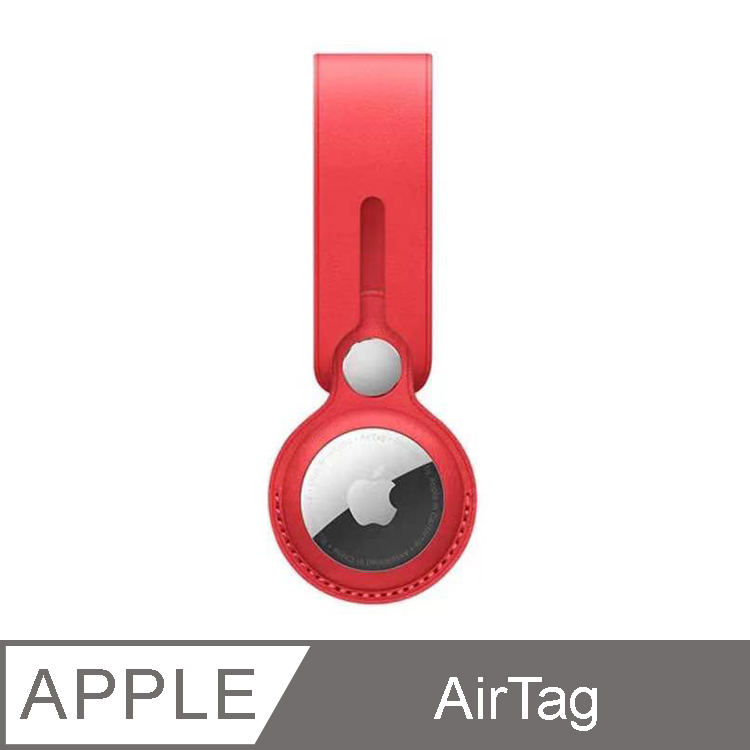 IN7 仿皮紋系列 Apple AirTag 長款 雙通 PU皮革保護套-紅色