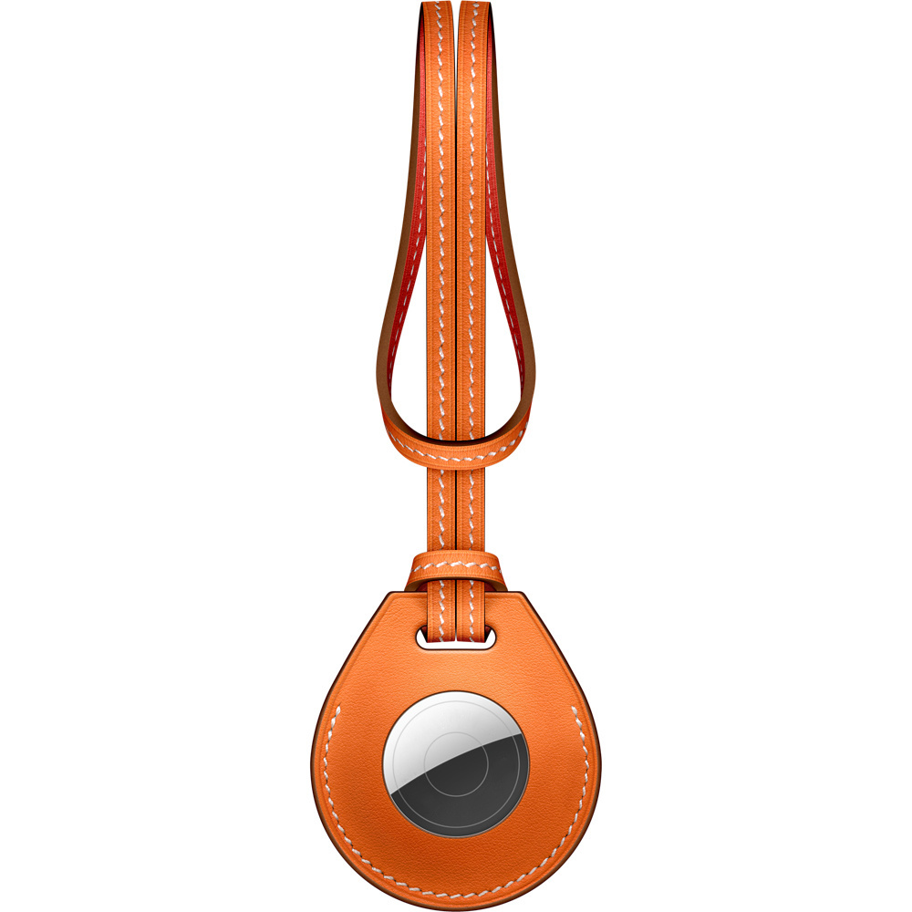 WIWU AIRTAG系列經典真皮手提包吊飾-橘色