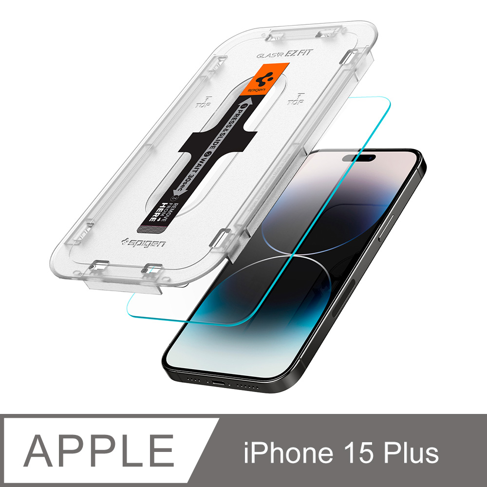Spigen iPhone 15 Plus Glas.tR EZ Fit-快易貼(晶透:2入組)