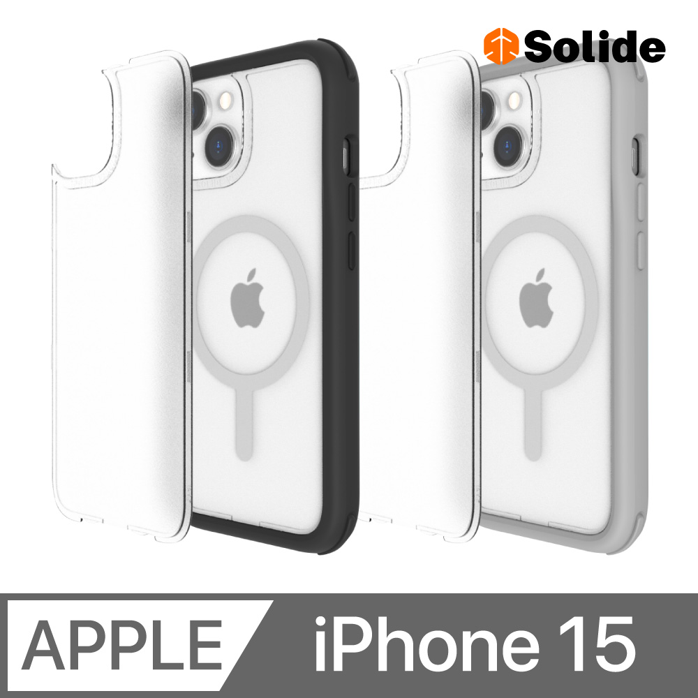 solide 索力得 維納斯FX 抗菌軍規防摔磁吸手機殼(附透明霧面背蓋) iPhone 15 (6.1)