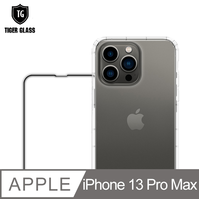 T.G Apple iPhone 13 Pro Max 6.7吋 手機保護超值2件組(透明空壓殼+鋼化膜)