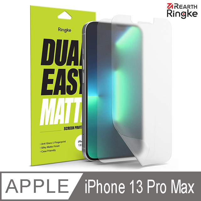 【Ringke】iPhone 13 Pro Max [Dual Easy Matte 霧面抗指紋螢幕保護貼（二片裝）