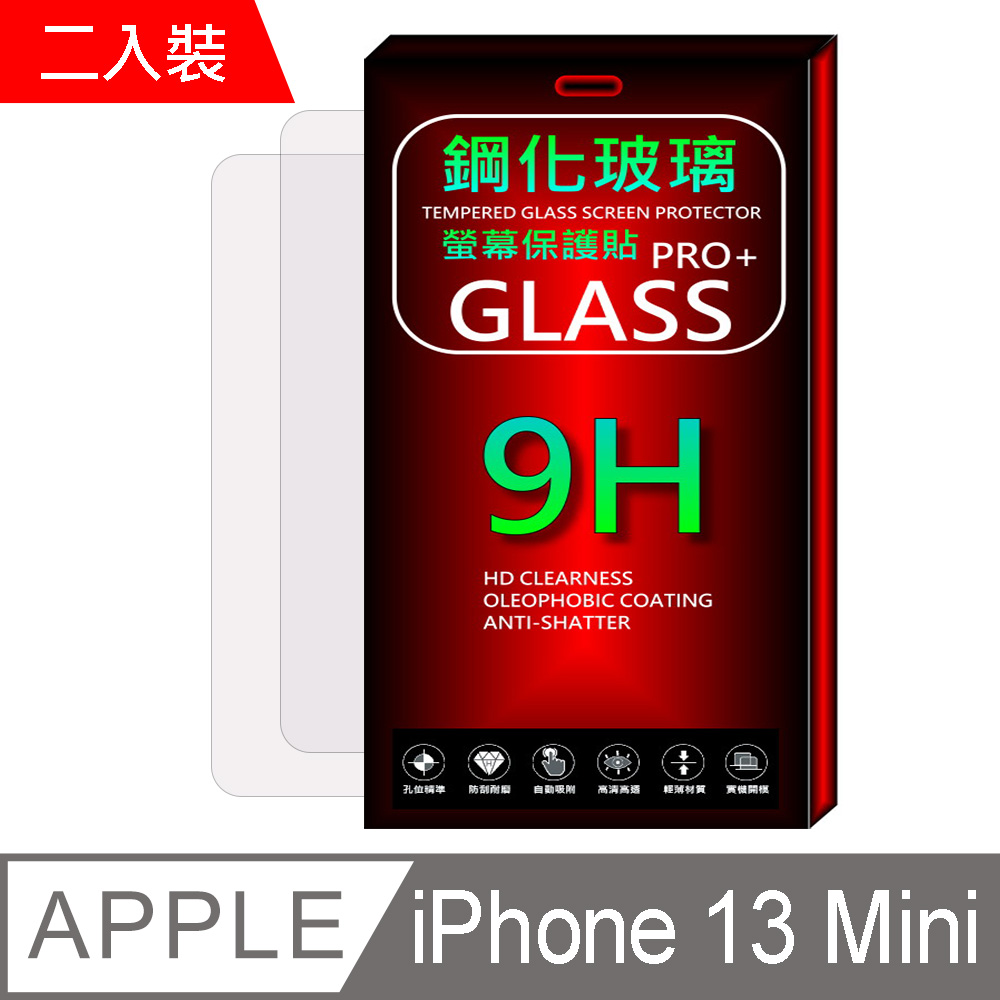 iPhone 13 Mini (全透明滿版) 鋼化玻璃膜螢幕保護貼-二入裝