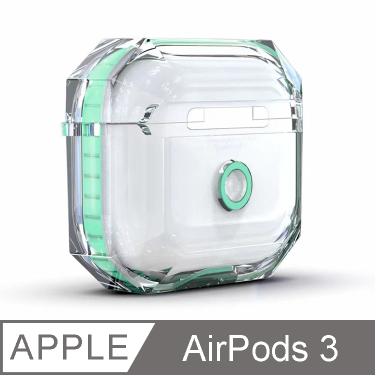 IN7 清透系列 AirPods 3 透明撞色TPU 耳機保護套-綠色
