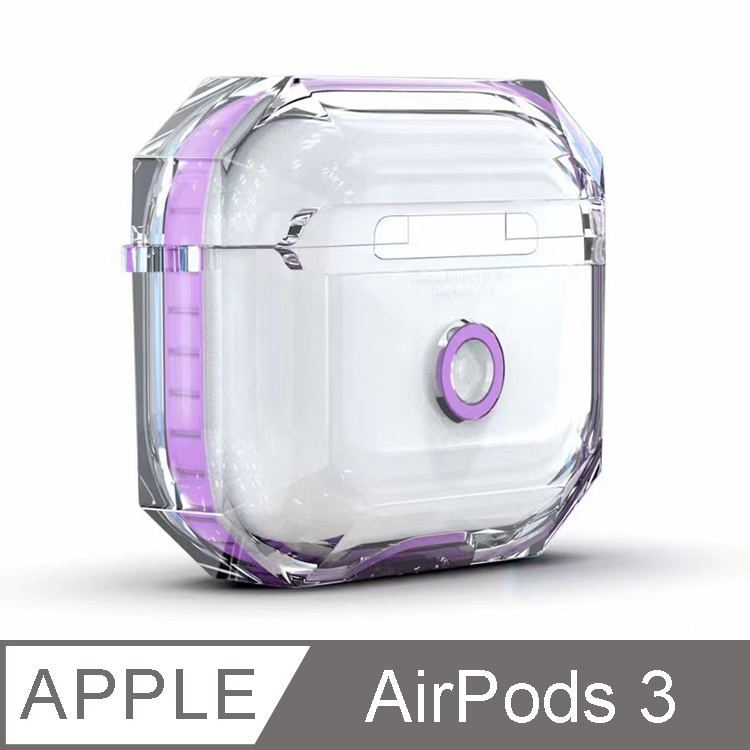 IN7 清透系列 AirPods 3 透明撞色TPU 耳機保護套-紫色