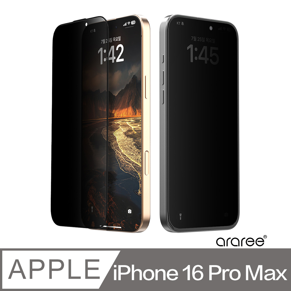 Araree Apple iPhone 16 Pro Max 防窺強化玻璃螢幕保護貼(2片裝)
