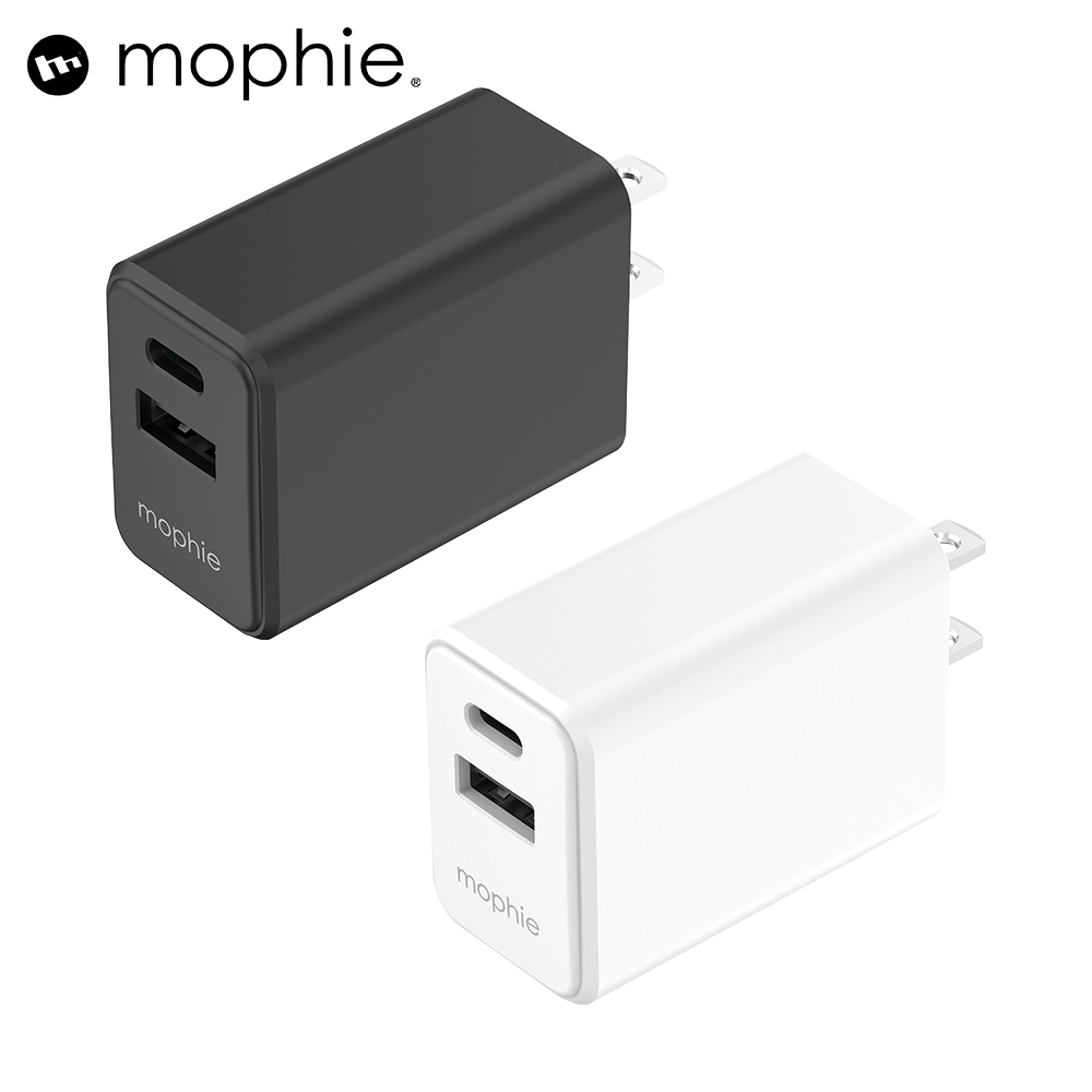 mophie essentials 30W 雙孔電源充電器(黑/白兩色任選)