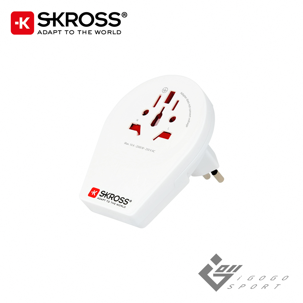 瑞士Skross 歐規小圓3插旅行萬國轉接頭