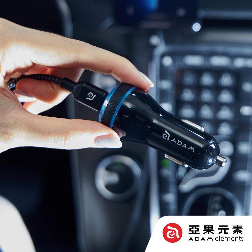【亞果元素】OMNIA C1+ USB-C PD & QC 45W 雙孔極速車用充電器 黑