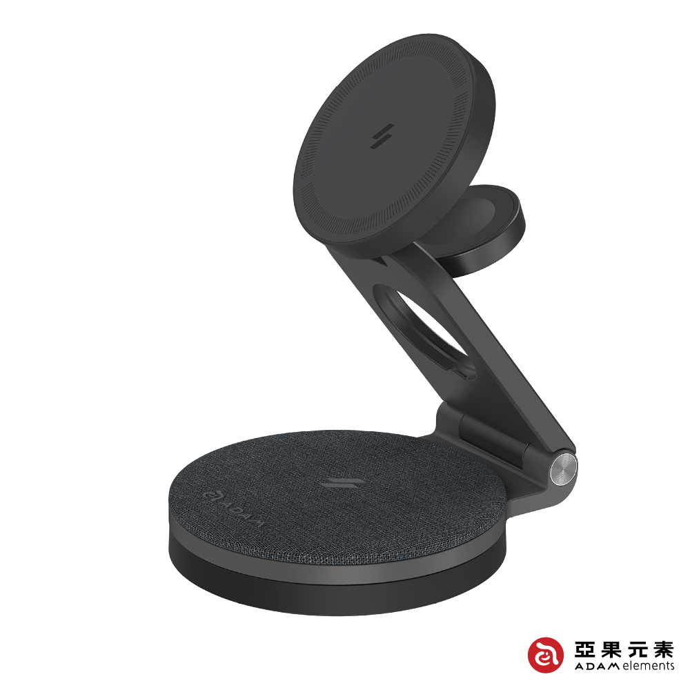Mag 360 Qi2 雙15W三合一旅行磁吸無線充電座 灰