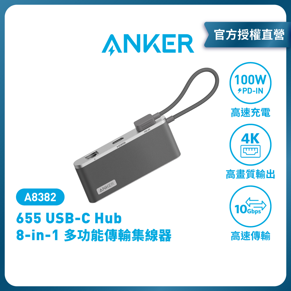 ANKER 655 USB-C Hub 8-in-1 多功能傳輸集線器 A8382