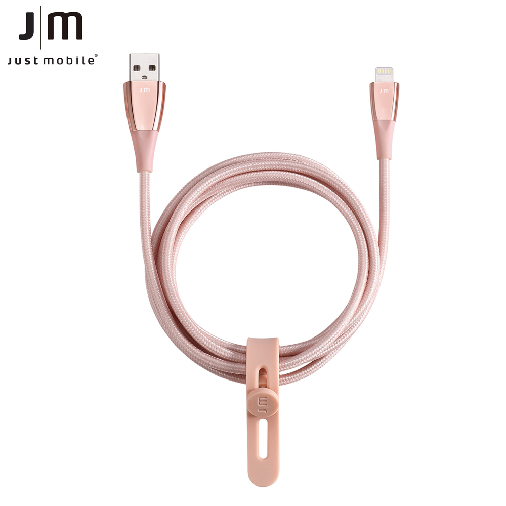 Just Mobile ZinCable 1.5米鋅合金編織傳輸線-粉色