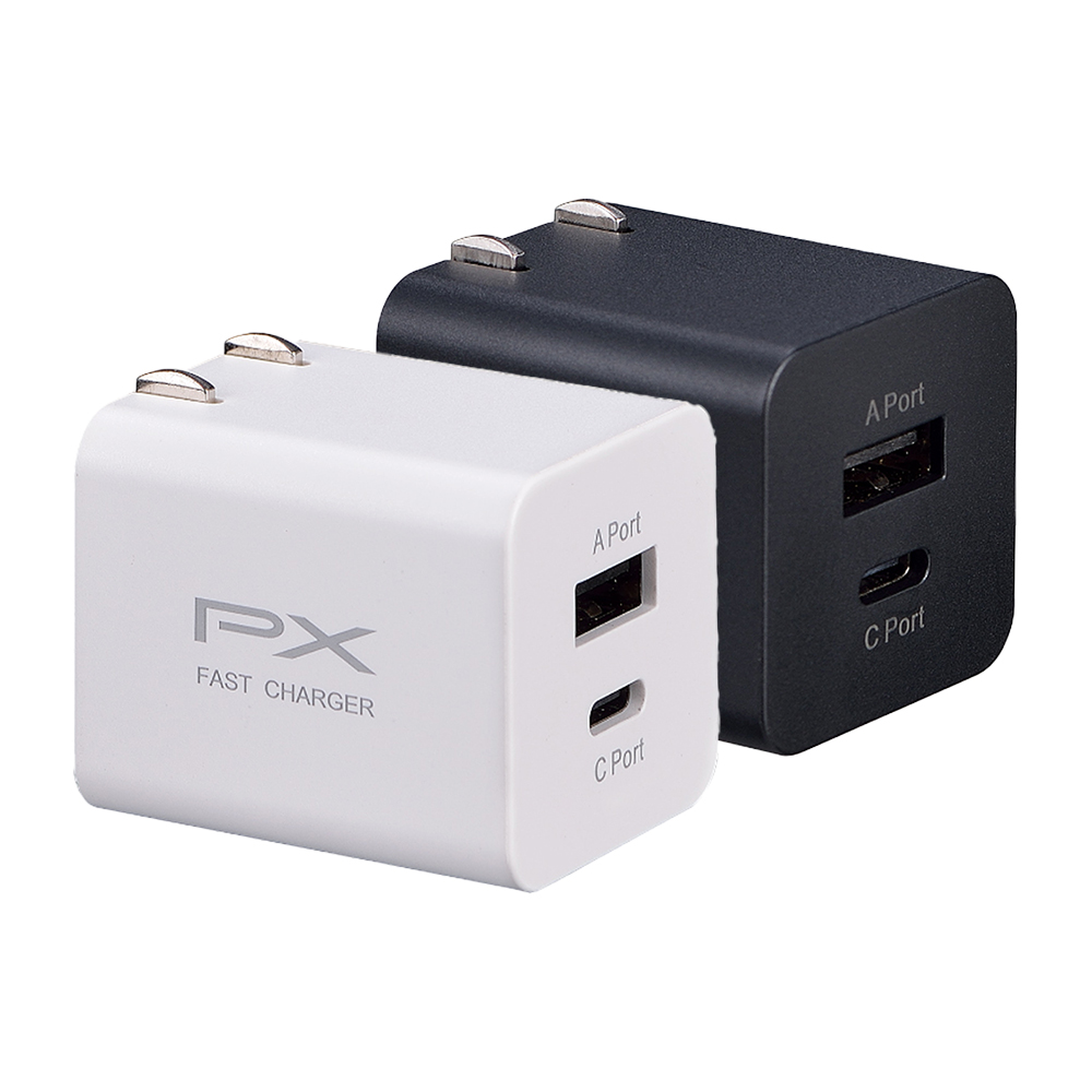 PX 大通 PWC-2011MW/MB 充電器20W瓦快充Type-CPD3.0平板手機USB2孔充電頭(iPhone 15快充 雙USB)