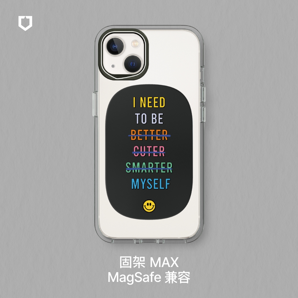 【犀牛盾】固架MAX (MagSafe 兼容) 磁吸手機支架｜獨家設計系列-文字系列(多款可選)