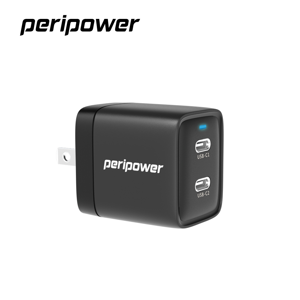 peripower PS-01 GaN 氮化鎵 40W 雙 USB-C PD 快速充電器