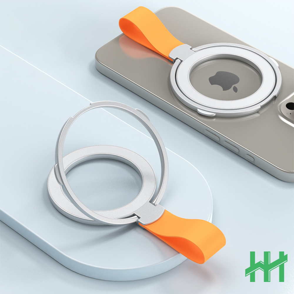 【HH】 磁吸彈力帶指環扣摺疊支架(銀色)