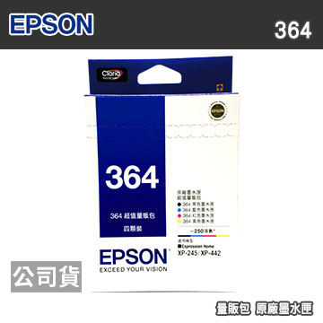 EPSON 364 T364650 四色 量販包 原廠墨水匣