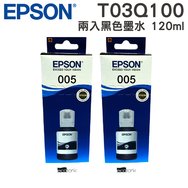 EPSON T03Q100 原廠連供高容量黑色墨水120ml 2入
