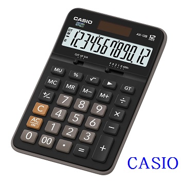 CASIO卡西歐•12位數雙電源商用計算機/AX-12B