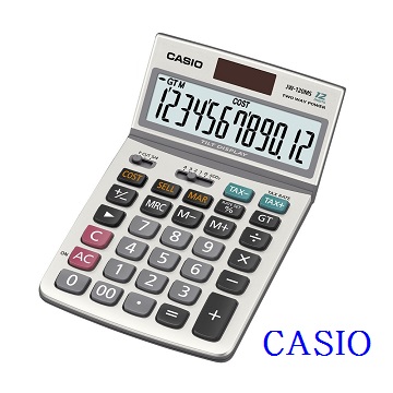 CASIO卡西歐•12位數雙電源/可掀式/稅率商用計算機/JW-120MS