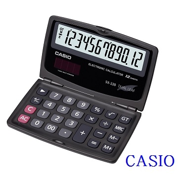 CASIO卡西歐•12位數 (國家考試專用)摺疊攜帶型計算機/SX-220