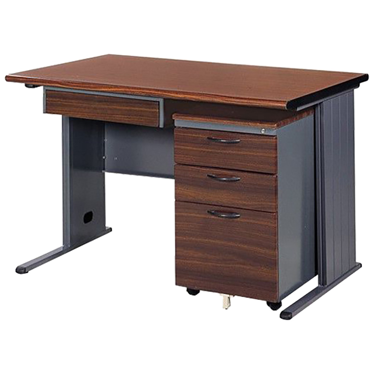 【時尚屋】BTH(深灰)胡桃木紋色辦公桌櫃組BTH120C(120CM)