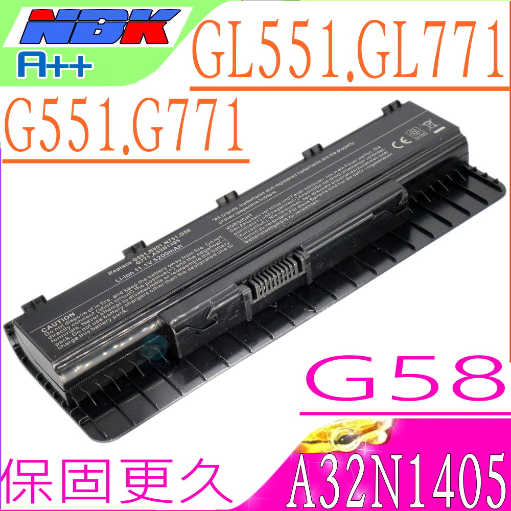 ASUS電池-華碩 A32N1405,G551,G771,GL551,GL771,N551,N751