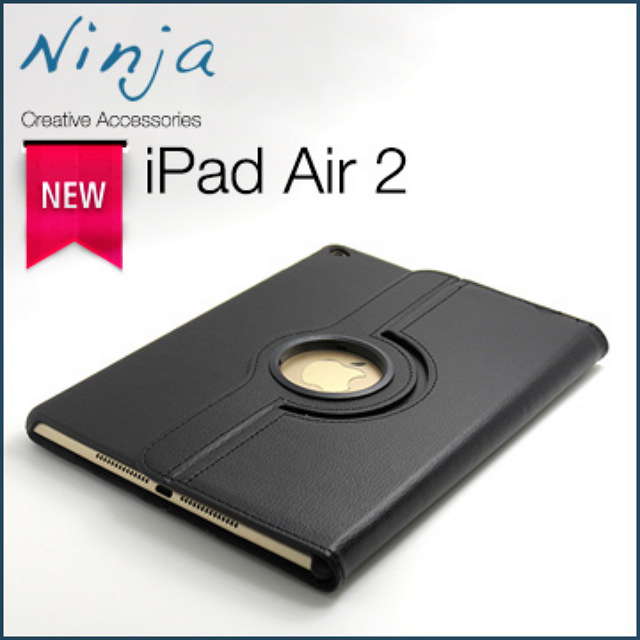 【福利品】iPad Air 2新iPad第六代專用360度調整型站立式保護皮套（黑色）