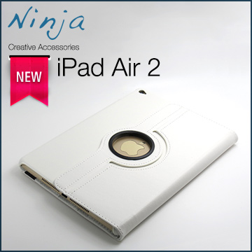 【福利品】iPad Air 2新iPad第六代專用360度調整型站立式保護皮套（白色）