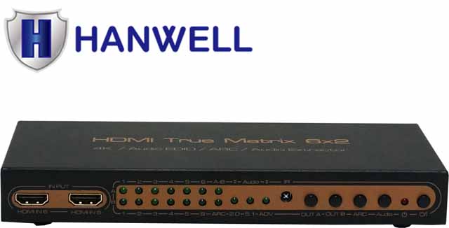 HANWELL HD602H 6x2 矩陣切換器 ( 6 IN 2 OUT )