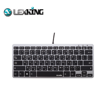 【LEXKING】極光系列(LKB-7128BL) USB有線發光鍵盤 (銀黑-極光白)