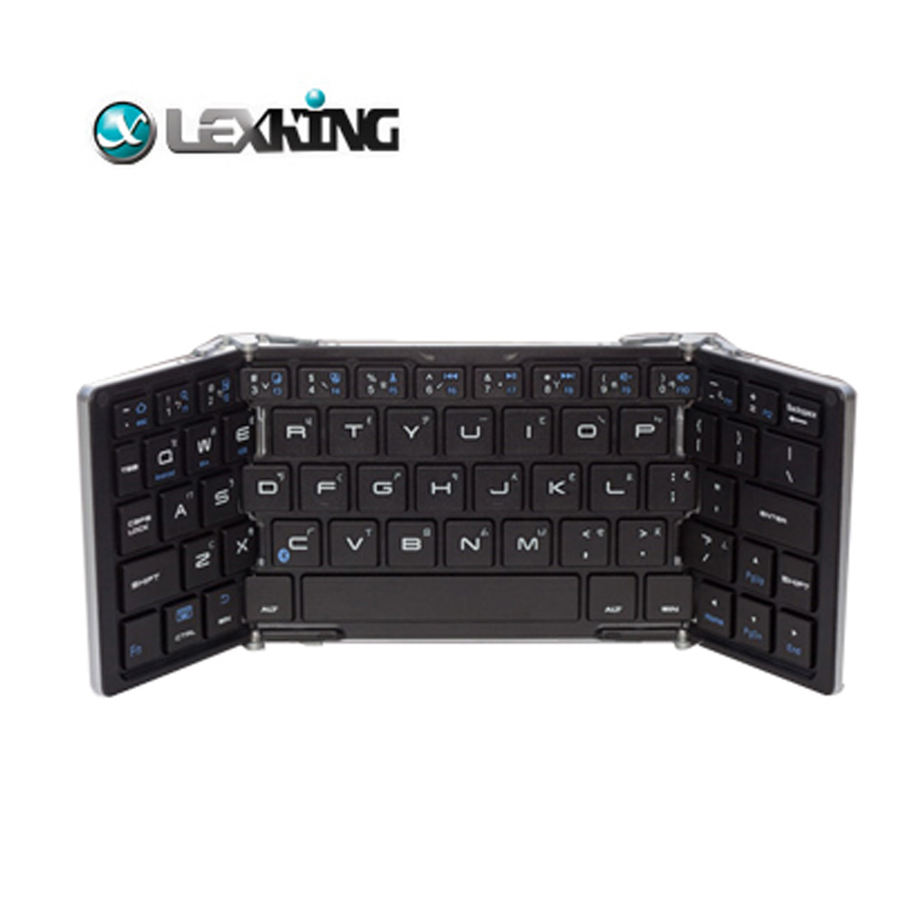 【LEXKING】BT-7258天狼星(二代) 藍牙3.0 充電式雙折式摺疊鍵盤(時尚金屬銀)