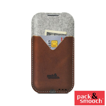 Pack&Smooch Kirkby iPhone 6/7 Plus 手工製天然羊毛氈皮革保護套 (石灰/淺棕色) (KI-6P-GLB)