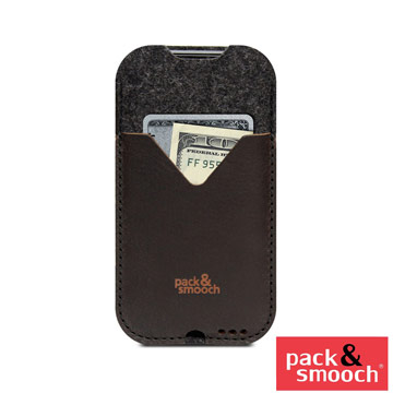 Pack&Smooch Kirkby iPhone 6/7 手工製天然羊毛氈皮革保護套 (碳黑/深棕色) (KI-6-ADB)