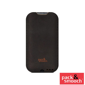 Pack&Smooch Kingston iPhone 6/7 手工製天然羊毛氈皮革保護套-碳黑/深棕 (KN-6-ADB)