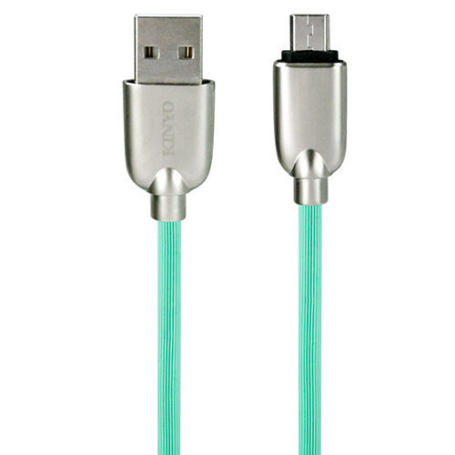 KINYO Micro USB U鋅條紋極速充電傳輸線USB-B07(兩入裝)