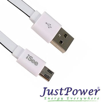 Just Power Micro USB 充電傳輸線 (1M) - 白色