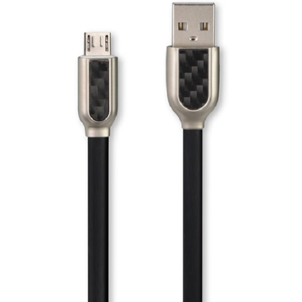 KINYO(Micro USB)碳纖維鋅合金數據線USB-B20(兩入裝)