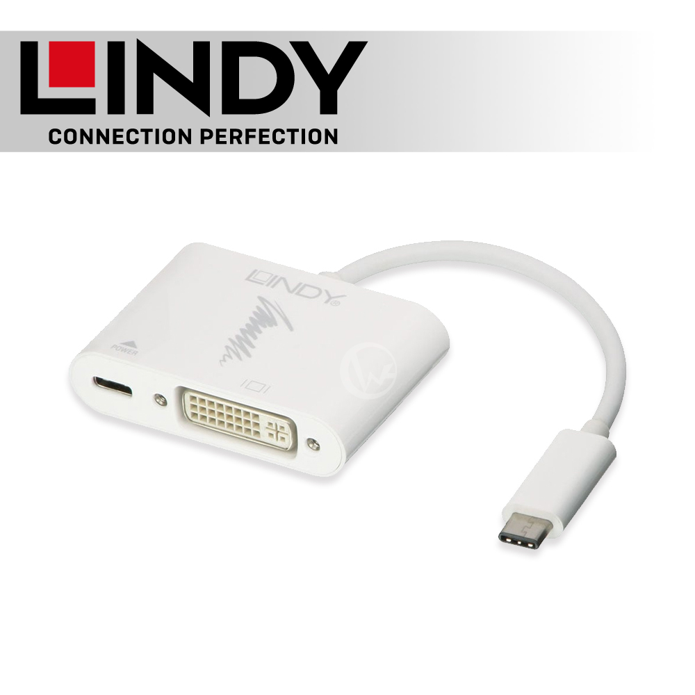 LINDY 林帝 主動式 USB3.1 Type-C to DVI 轉接器帶PD功能 (43195)