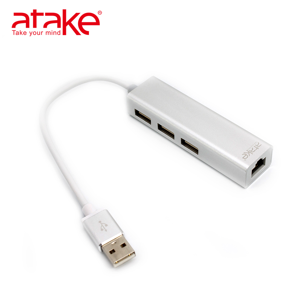 USB2.0 高速集線器/3埠+網路介面